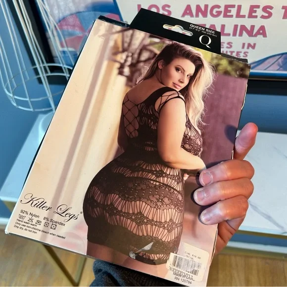 Queen Fishnet black Lingerie dress - Picture 2 of 10